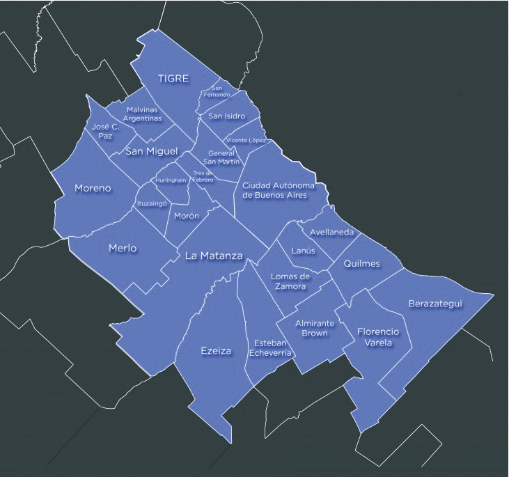 Mapa de zona de cobertura Refrigeración FG